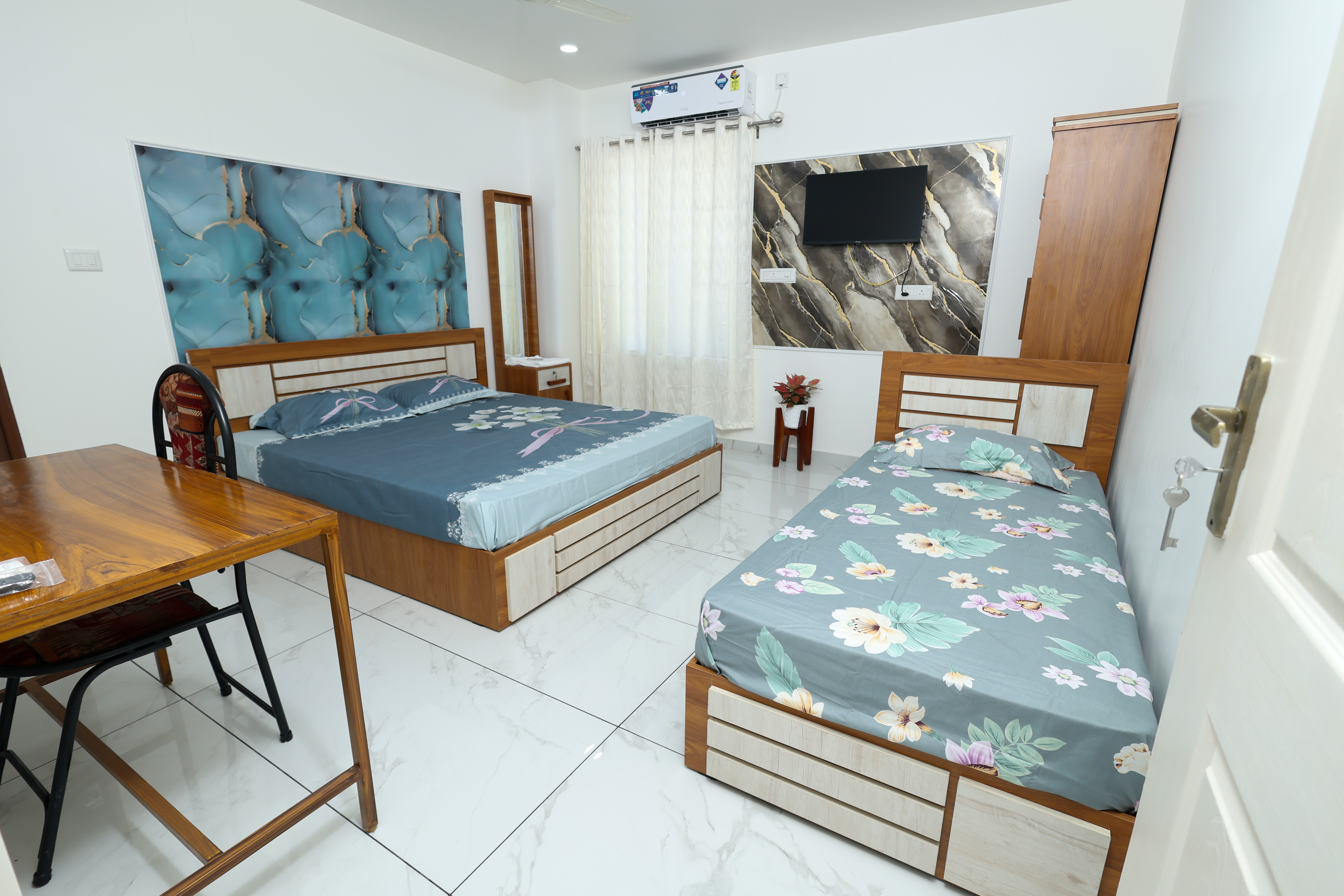 Bright Nest Munroe elegant bedroom with premium bedding and warm lighting